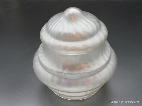 Jugendstil Lampenschirm gebraucht satiniert grau D: 17cm H: 17cm , Griffrand 12,5cm