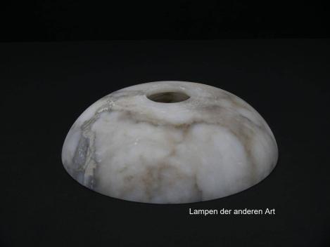antike Alabaster Lampenschale, gebraucht, weiß/grau/braun, Nostalgie Ersatzschirm, D: ca.22cm, H: ca.6cm, ohne Glashalter Griffrand, Loch 45mm