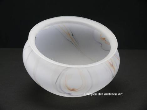 Jugendstil Lampenschirm gebraucht, antik, Glas opal weiß, von Farbschlieren in lila, grau und braun durchzogen, diese erzeugen einen Marmoreffekt, Nostalgie Ersatzglas, Glashalter 20cm, von unten