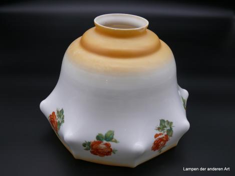 Schirm gebraucht opal weiß mit Rosendekor  HEA25x18opd