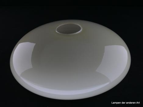 2-er Set Art Deco Lampenschale gebraucht, Glas, hellgelb außen, weiß innen, glatte glänzende Oberfläche, Nostalgie Ersatzglas D: ca.26cm, H: ca.8cm, ohne Glashalter Griffrand, Loch ca. 45mm, einzeln