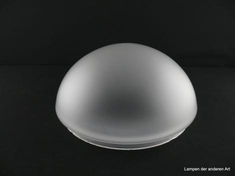 Jugendstil Lampenschirm gebraucht, Glas, satinierte Oberfläche, Pilzkopfform, Nostalgie Ersatzschirm D: 27cm, H: 14cm, Glashalter Griffrand 25cm