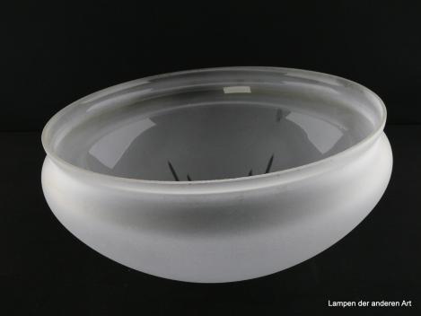 Jugendstil Kuppelschirm mit Sternschliff, gebraucht, leichte Kratzer, Sondergröße Glashalter Griffrand 30cm, Nostalgieschirm Ersatzglas D: ca.31cm, H: ca.14cm, von unten