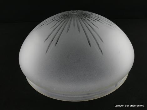 Jugendstil Kuppelschirm mit Sternschliff, gebraucht, leichte Kratzer, Sondergröße Glashalter Griffrand 30cm, Nostalgieschirm Ersatzglas D: ca.31cm, H: ca.14cm