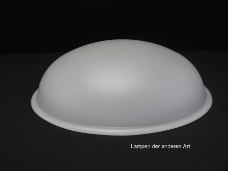 Jugendstil Lampenschirm gebraucht, flache Schüsselform, opal weiß, Nostalgieglas, Ersatzschirm für alte Lampen, zum Einlegen z.B. in Hängeleuchte oder Deckenleuchte, Auflegerand ca.1cm breit