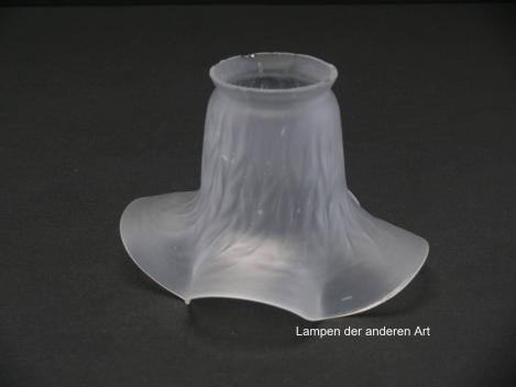 Jugendstil Lampenschirm gebraucht, Glas grau satiniert mit Strukturoberfläche, gerader Zylinder, im unteren Teil ausgestellt, Nostalgie Ersatzglas D: ca.15cm, H: ca.11cm, Glashalter Griffrand 6cm