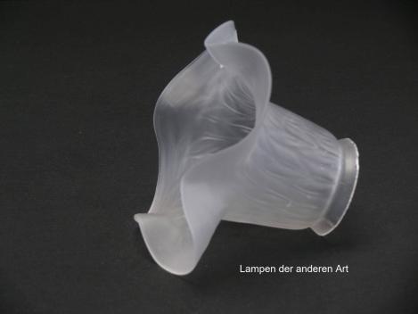 Jugendstil Lampenschirm gebraucht, Glas grau satiniert mit Strukturoberfläche, gerader Zylinder, im unteren Teil ausgestellt, Nostalgie Ersatzglas D: ca.15cm, H: ca.11cm, Glashalter Griffrand 6cm, seitlich