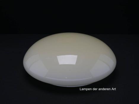Lampenschirm gebraucht, runde Form, geschlossenes Glas, elfenbeinfarben, Nostalgie Ersatzglas, D: ca.27cm, Höhe ca.11cm, Glashalter Griffrand Ø20cm