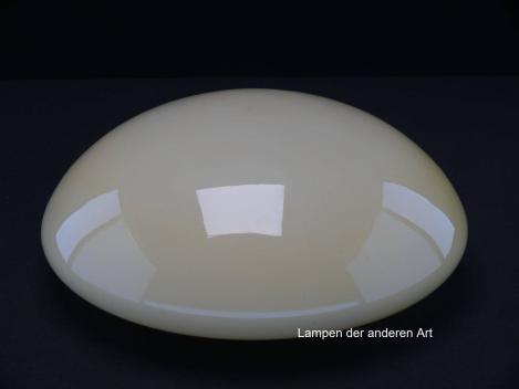 Lampenschirm gebraucht, runde Form, geschlossenes gewölbtes Glas, elfenbeinfarben, antikes Ersatzglas, D: ca.25cm, Höhe ca.10cm, Glashalter Griffrand - Achtung Sondergröße Ø17cm