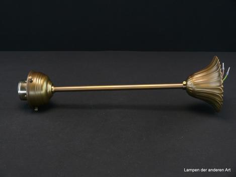 Preview: Jugendstil Stableuchtengestell aus Messing goldbraun patiniert 1xE27/40W, Glashalter Ø 6cm, seitlich