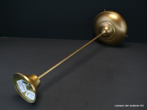 Preview: Stableuchtengestell für Schirme mit Glashalter Ø 20cm, schlichter Baldachin mit großem Klemmraum, Form passend auch für Schirme aus dem Art Deco, seitlich