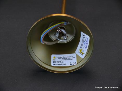 Stableuchtengestell für Schirme mit Glashalter Ø 20cm, schlichter Baldachin mit großem Klemmraum, Form passend auch für Schirme aus dem Art Deco, Detail Baldachin