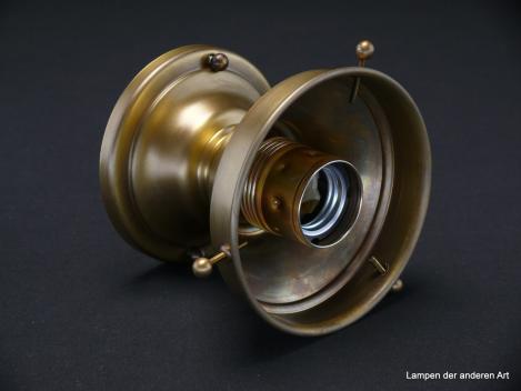 Deckenlampengestell Messing goldbraun patiniert für Schirme mit Griffrand 10cm 1xE27/40W, seitlich