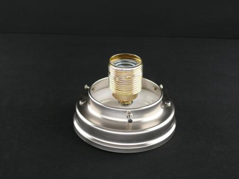 Typische Art Deco Deckenlampe Gestell Messing matt vernickelt, 1xE27/40W, Griffrand 8cm