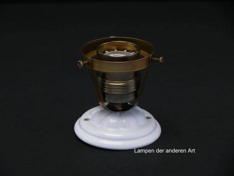 Jugendstil Deckenlampe mit Porzellanfuß Metallfassung E27/60W