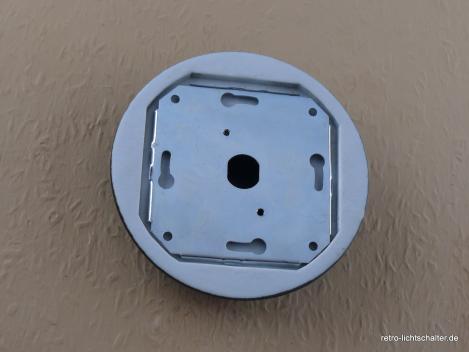 Preview: Garby Aus-Wechsel Porzellandrehschalter schwarz im Einfachrahmen Porzellan schwarz von hinten