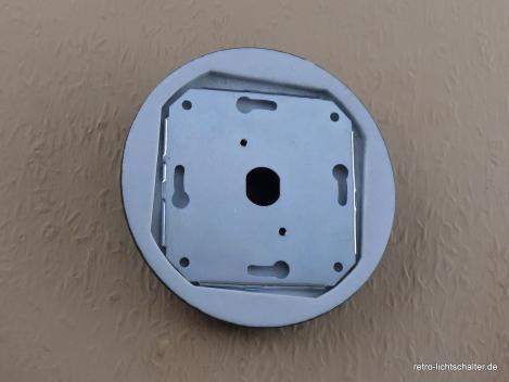 Preview: Garby Aus-Wechsel Porzellandrehschalter schwarz im Einfachrahmen Porzellan schwarz von hinten