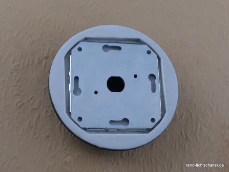 Preview: Garby Aus-Wechsel Porzellandrehschalter schwarz im Einfachrahmen Porzellan schwarz von hinten