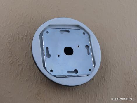 Preview: Garby Aus-Wechsel Porzellandrehschalter schwarz im Einfachrahmen Porzellan schwarz von hinten