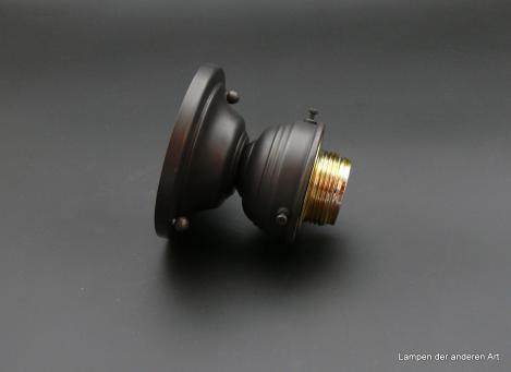 Kleine Jugendstil Deckenlampe Messing schwarz-braun 1xE27/60W liegend
