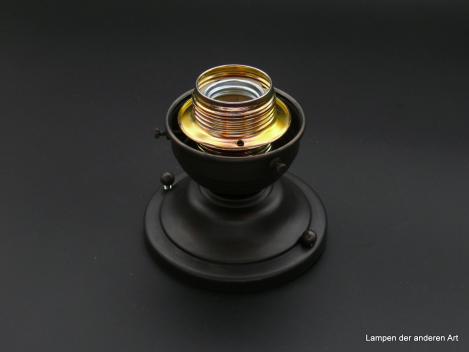 Kleine Jugendstil Deckenlampe Messing schwarz-braun 1xE27/60W