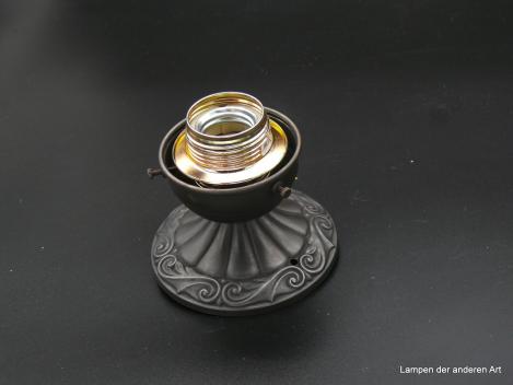 Verzierte Jugendstil Deckenlampe Messing schwarzbraun 1xE27/60W