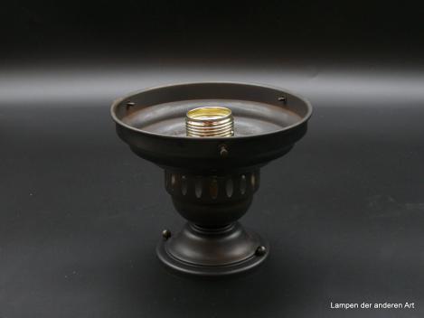 Jugendstil Anbauleuchte Messing schwarzbraun 1xE27/40W mit Lüftungsschlitzen