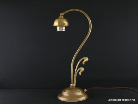 Jugendstil Tischlampe Messing hell antik patiniert 1xE27/40W, H:40cm