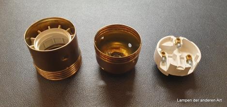 Preview: Messingfassung plättiert patiniert  E27 3 teilig