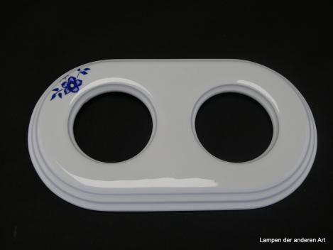 Garby Colonial Porzellanrahmen  2fach weiß mit Dekor