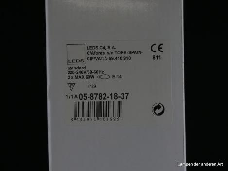 Origialkarton für die Außenleuchte, Detail technische Angaben