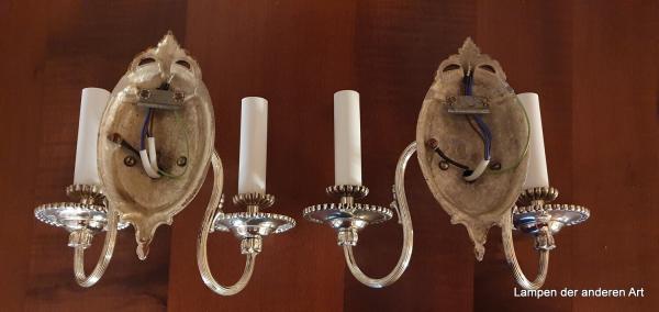 Jugendstil Wandleuchten-Paar restauriert versilbert
