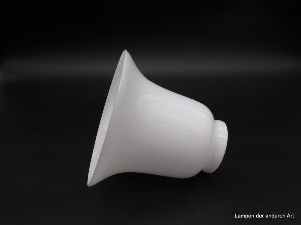 Art Deco Lampenschirm, Kelchform, Überfangglas opal, Nostalgieglas H: 14cm, D: 11cm, Griffrand 6 cm