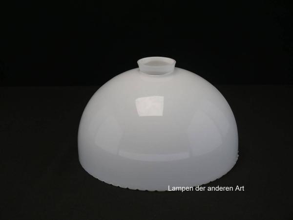 2. Wahl Jugendstil Lampenschirm gezahnt, Zahnung am Rand unterschiedlich, opal weiß, Nostalgie Ersatzglas, D: ca. 24cm, H: ca.11cm, Glashalter Griffrand 6cm