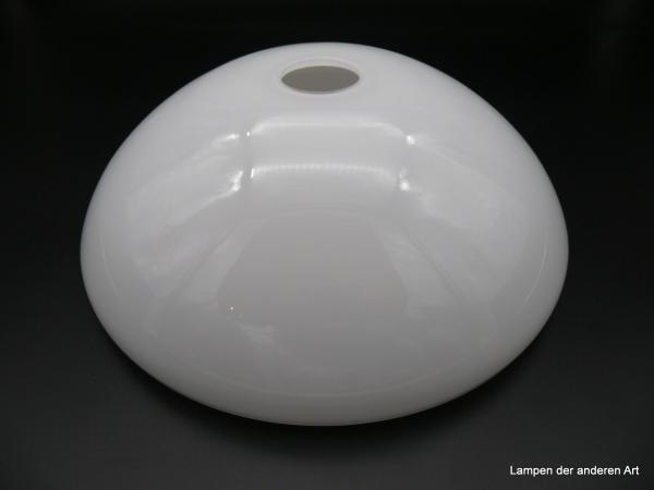 Art Deko Schirm hochwertiges Überfangglas weiß opal mundgeblasen, Ersatzschirm H: 12cm D: 32cm ohne Griffrand