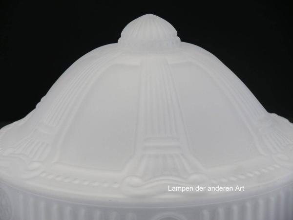 Jugendstil Lampenschirm Glas grau satiniert, hochwertige Reproduktion, die den Originalen in nichts nachstehen, H: 19cm D: 28cm Griffrand : 20cm, Detail Wandung