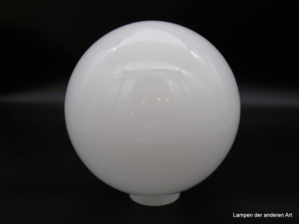 Jugendstil Lampenschirm, Glaskugel weiß opal, Ersatzlampenglas H: 25cm, D: 25cm, Glashalter Griffrand 8cm