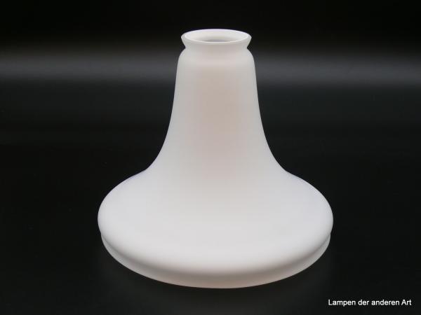 Art Deco Lampenschirm opalweiß - satiniert, Ersatzschirm (oben) für Siemens Luzette,  H: 18cm, D: 22cm, Griff-Rand oben 6 cm, Griff-Rand unten 22cm