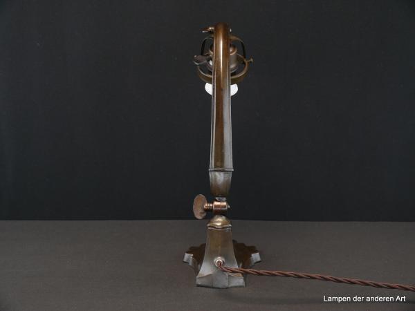 Jugendstil Nachttischleuchte verstellbar -restauriert - Gestell- von hinten