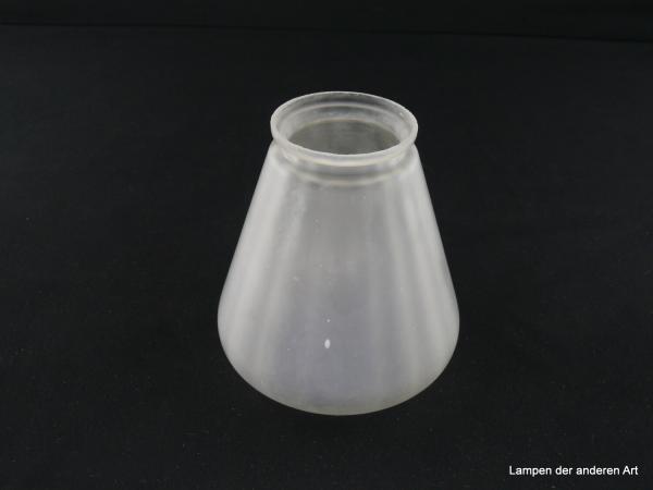 Jugendstil Lampenschirm gebraucht, satiniertes Glas, leichte Längsstruktur  Nostalgie Ersatzschirm D: 11,5cm, H: 12cm, Glashalter Griffrand 6cm