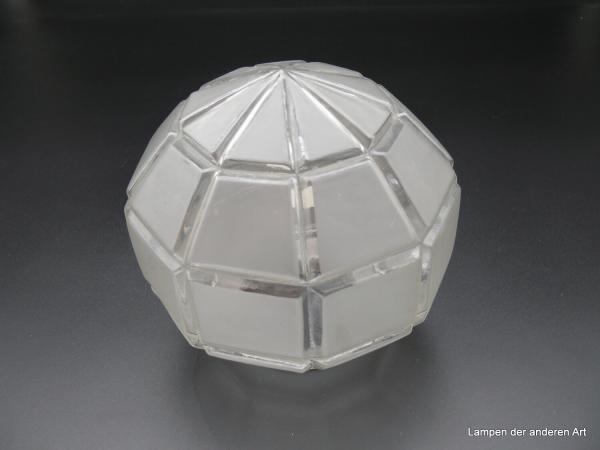 Art Deco Lampenschirm gebraucht, Prismenform, satinierte Flächen, Ersatzschirm D: 15cm, H: 15cm, Griff-Rand 8cm