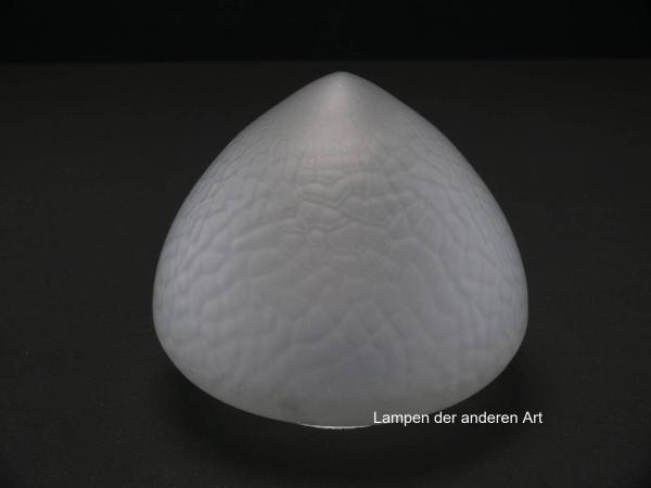 Jugendstil Lampenschirm gebraucht, antikes Glas, satiniert grau, breite Schulter, spitz zulaufend, Oberfläche genarbt, Nostalgie Ersatzschirm D: ca.16cm, H: ca.13cm, Griffrand 8cm
