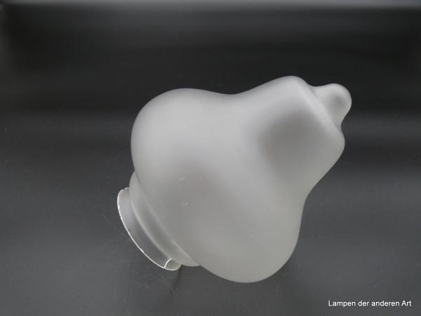 Jugendstil Lampenschirm gebraucht, Glas satiniert grau, verjüngt sich in zwei Stufen, Nostalgie Ersatzglas D: 16cm, H: 18cm, Glashalter Griffrand 8cm, kleiner Riss am Griffrand, liegend