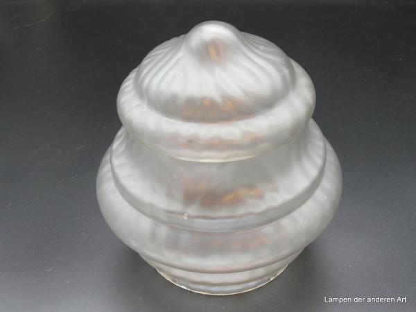 Jugendstil Lampenschirm gebraucht satiniert grau D: 17cm H: 17cm , Griffrand 12,5cm