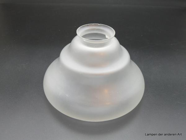 Art Deco Lampenschirm gebraucht, Glas satiniert grau, D: 17cm, H: 11cm, Griff-Rand: 6cm