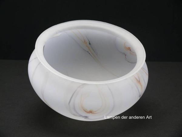 Jugendstil Lampenschirm gebraucht, antik, Glas opal weiß, von Farbschlieren in lila, grau und braun durchzogen, diese erzeugen einen Marmoreffekt, Nostalgie Ersatzglas, Glashalter 20cm, von unten