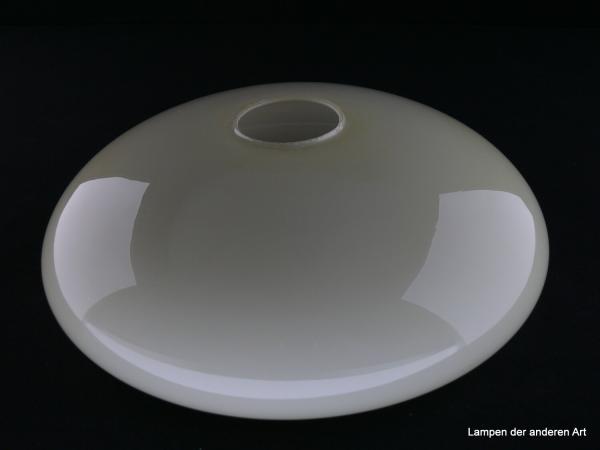 2-er Set Art Deco Lampenschale gebraucht, Glas, hellgelb außen, weiß innen, glatte glänzende Oberfläche, Nostalgie Ersatzglas D: ca.26cm, H: ca.8cm, ohne Glashalter Griffrand, Loch ca. 45mm, einzeln