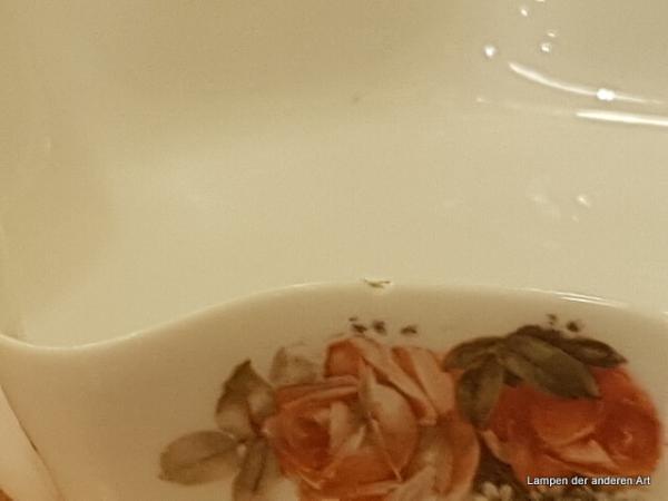 Schirm gebraucht opal weiß mit Rosendekor  HEA2709opd