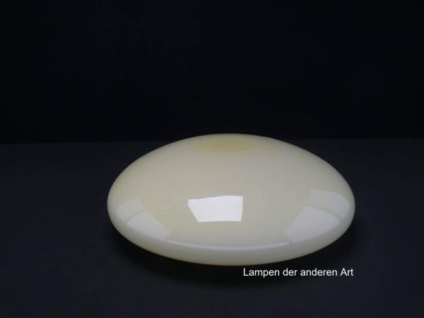 Lampenschirm gebraucht, Glas elfenbeinfarbig, geschlossener Kuppelschirm, D: ca.30cm H: ca.10cm, Ersatzglas für alte Lampen, Glashalter Griffrand 20cm