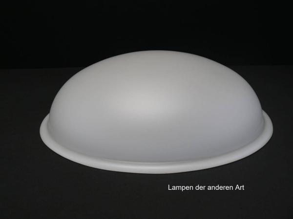 Jugendstil Lampenschirm gebraucht, flache Schüsselform, opal weiß, Nostalgieglas, Ersatzschirm für alte Lampen, zum Einlegen z.B. in Hängeleuchte oder Deckenleuchte, Auflegerand ca.1cm breit